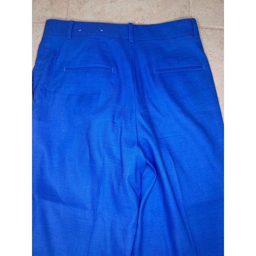 Ann Taylor Cobalt Blue Wide Leg Linen Blend Trousers Pants 590653 Womens 8 - Picture 10 of 10